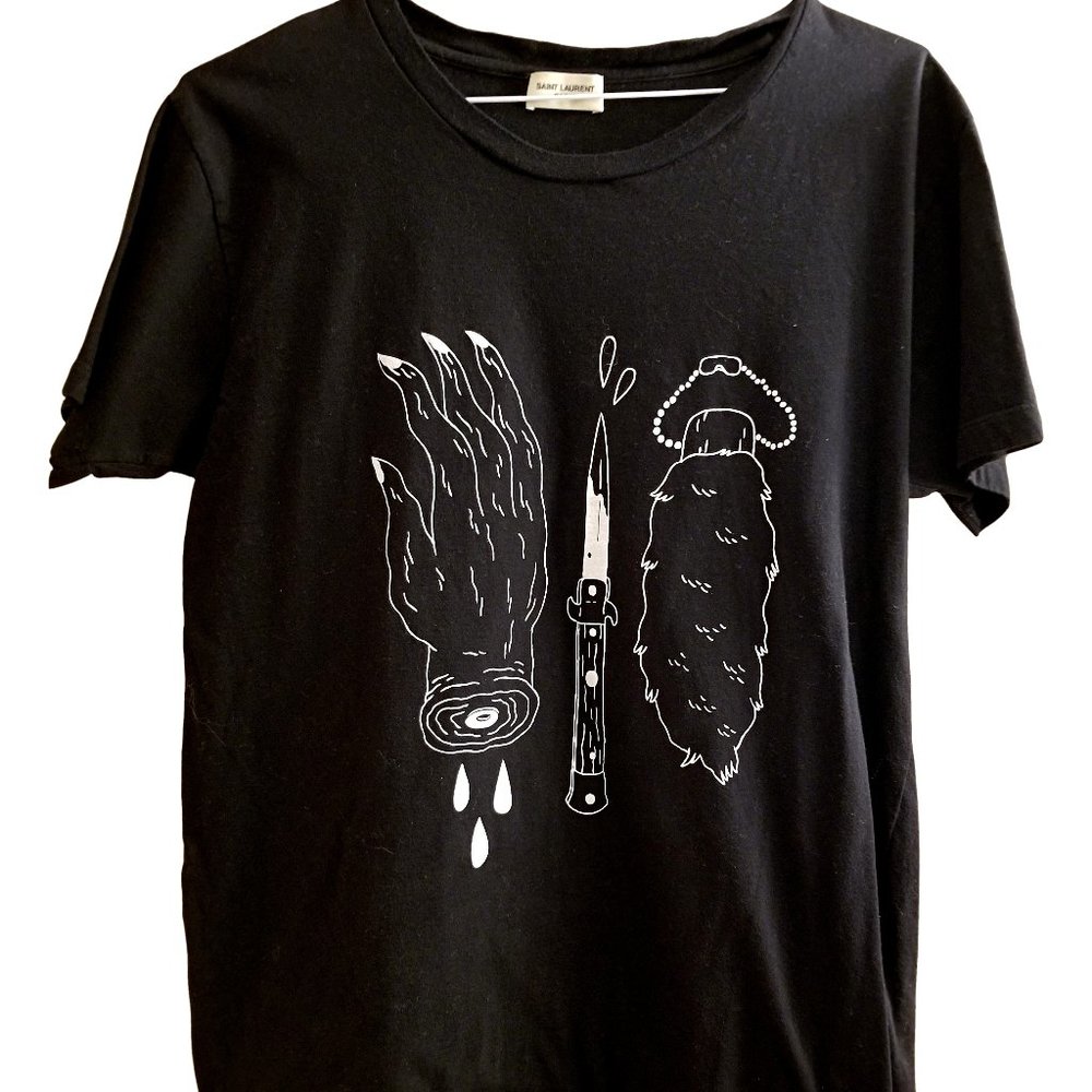 Saint Laurent Paris Knife Print Tee